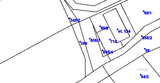 Parcela st. 359 v KÚ Sedliště u Litomyšle, Katastrální mapa
