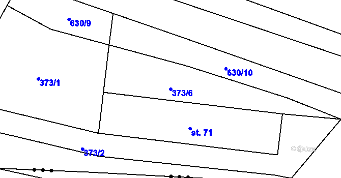 Parcela st. 373/6 v KÚ Sedliště u Litomyšle, Katastrální mapa