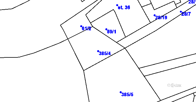 Parcela st. 385/4 v KÚ Sedliště u Litomyšle, Katastrální mapa