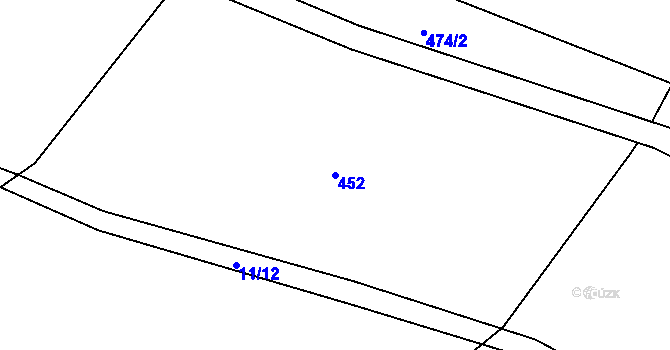 Parcela st. 452 v KÚ Sedliště u Litomyšle, Katastrální mapa