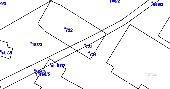 Parcela st. 723 v KÚ Sedliště u Litomyšle, Katastrální mapa