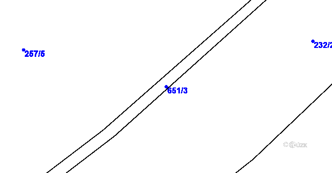 Parcela st. 651/3 v KÚ Sedliště u Litomyšle, Katastrální mapa