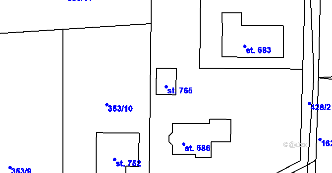 Parcela st. 765 v KÚ Sedliště ve Slezsku, Katastrální mapa