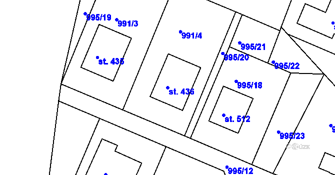 Parcela st. 436 v KÚ Sedliště ve Slezsku, Katastrální mapa
