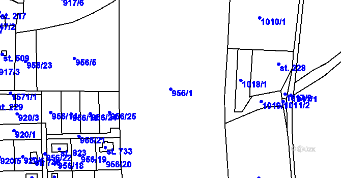 Parcela st. 956/1 v KÚ Sedliště ve Slezsku, Katastrální mapa