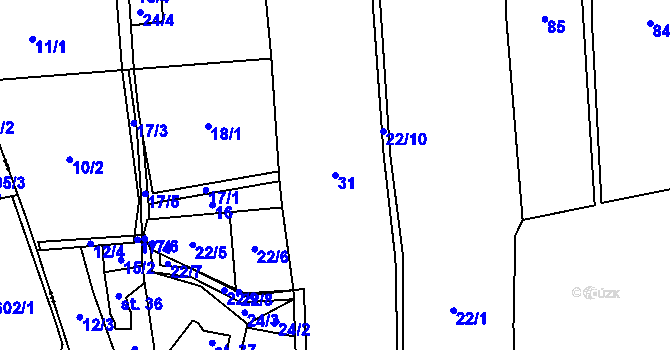 Parcela st. 31 v KÚ Sedliště ve Slezsku, Katastrální mapa