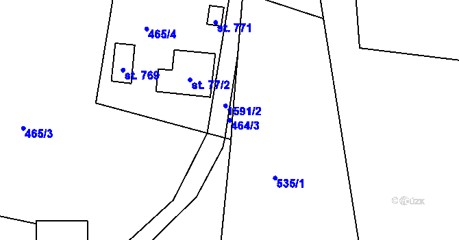 Parcela st. 464/3 v KÚ Sedliště ve Slezsku, Katastrální mapa