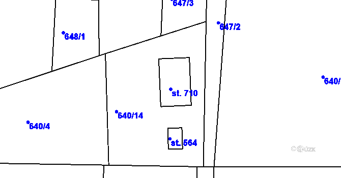Parcela st. 710 v KÚ Sedliště ve Slezsku, Katastrální mapa