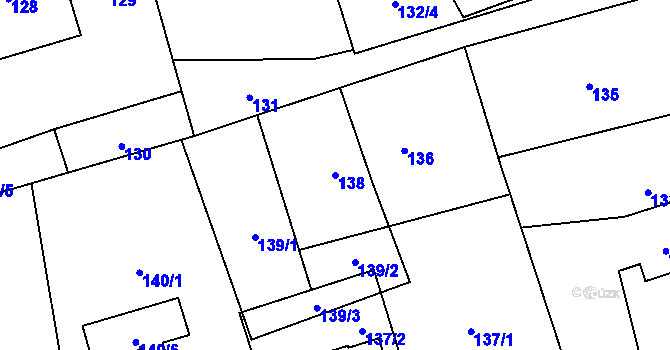 Parcela st. 138 v KÚ Sedlnice, Katastrální mapa