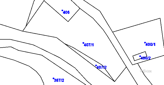 Parcela st. 407 v KÚ Sedlnice, Katastrální mapa