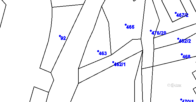 Parcela st. 463 v KÚ Sedlnice, Katastrální mapa