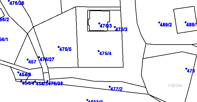 Parcela st. 475/4 v KÚ Sedlnice, Katastrální mapa