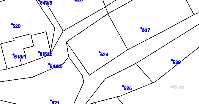 Parcela st. 524 v KÚ Sedlnice, Katastrální mapa