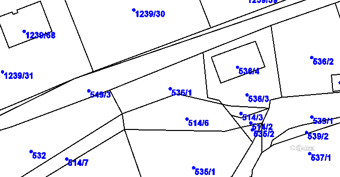Parcela st. 536/1 v KÚ Sedlnice, Katastrální mapa
