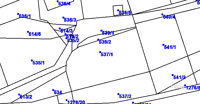 Parcela st. 537/1 v KÚ Sedlnice, Katastrální mapa