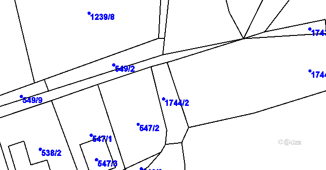 Parcela st. 545/1 v KÚ Sedlnice, Katastrální mapa