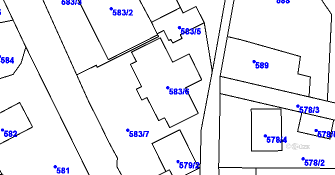 Parcela st. 583/6 v KÚ Sedlnice, Katastrální mapa