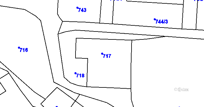 Parcela st. 717 v KÚ Sedlnice, Katastrální mapa