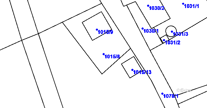 Parcela st. 1015/8 v KÚ Sedlnice, Katastrální mapa