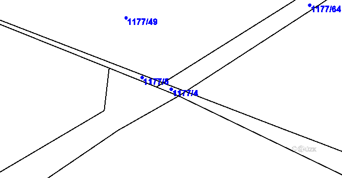 Parcela st. 1177/4 v KÚ Sedlnice, Katastrální mapa