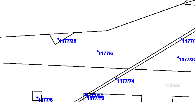 Parcela st. 1177/6 v KÚ Sedlnice, Katastrální mapa