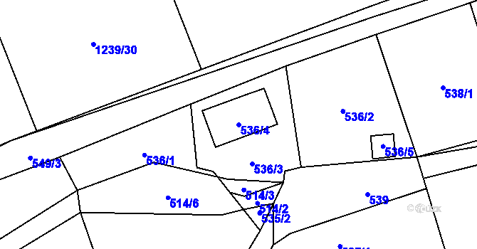 Parcela st. 536/4 v KÚ Sedlnice, Katastrální mapa