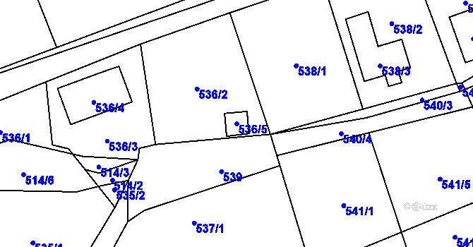 Parcela st. 536/5 v KÚ Sedlnice, Katastrální mapa