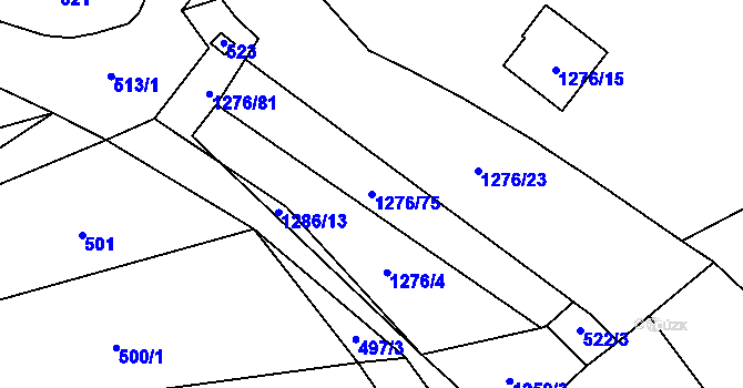 Parcela st. 1276/75 v KÚ Sedlnice, Katastrální mapa