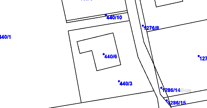 Parcela st. 440/6 v KÚ Sedlnice, Katastrální mapa