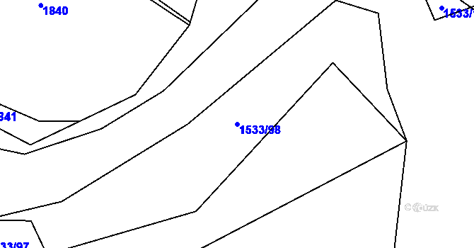 Parcela st. 1533/98 v KÚ Sedlnice, Katastrální mapa