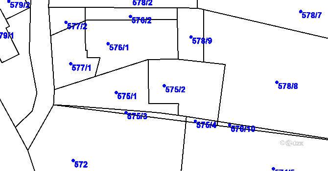 Parcela st. 575/2 v KÚ Sedlnice, Katastrální mapa