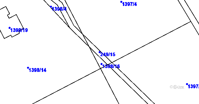 Parcela st. 249/15 v KÚ Sedlnice, Katastrální mapa