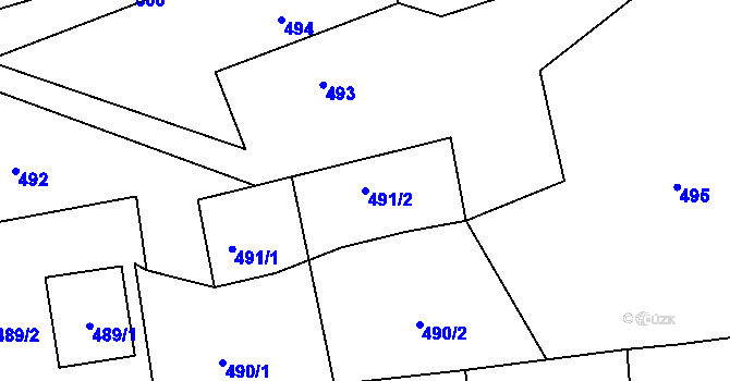 Parcela st. 491/2 v KÚ Sedlnice, Katastrální mapa