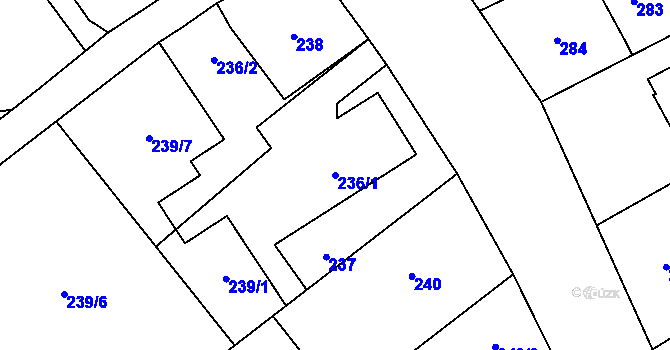 Parcela st. 236/1 v KÚ Sedlnice, Katastrální mapa
