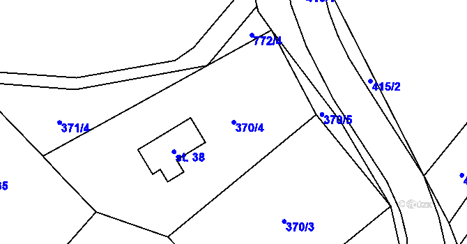 Parcela st. 370/4 v KÚ Bílá u Sedla, Katastrální mapa