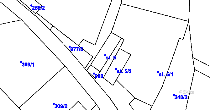 Parcela st. 6 v KÚ Lhota u Sedla, Katastrální mapa