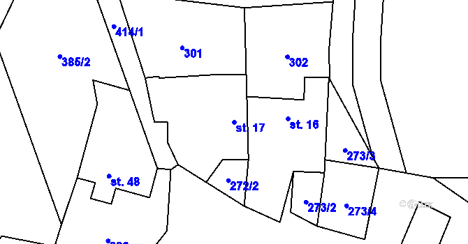 Parcela st. 17 v KÚ Lhota u Sedla, Katastrální mapa