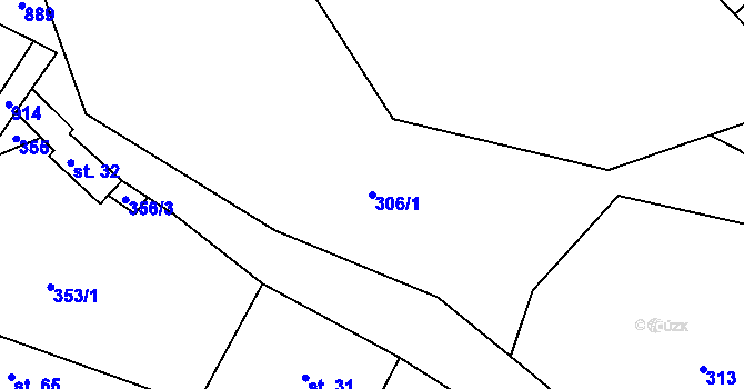 Parcela st. 306/1 v KÚ Lhota u Sedla, Katastrální mapa
