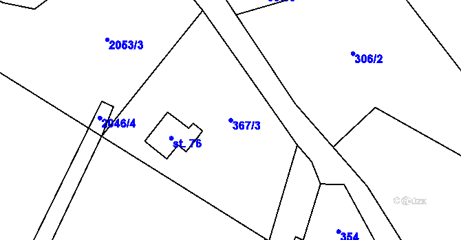 Parcela st. 367/3 v KÚ Lhota u Sedla, Katastrální mapa
