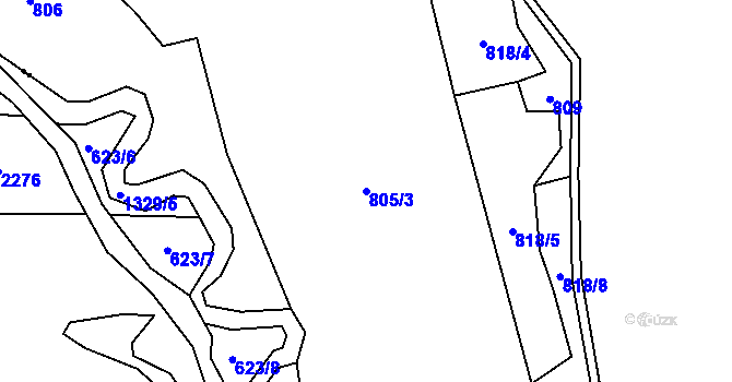Parcela st. 805/3 v KÚ Lhota u Sedla, Katastrální mapa