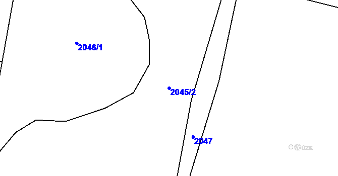 Parcela st. 2045/2 v KÚ Lhota u Sedla, Katastrální mapa