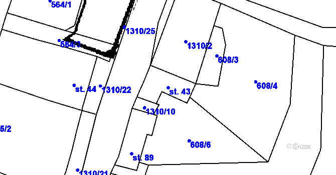 Parcela st. 43 v KÚ Sedlo u Číměře, Katastrální mapa