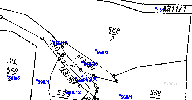 Parcela st. 568/2 v KÚ Sedlo u Číměře, Katastrální mapa