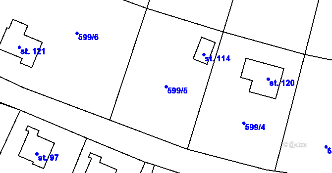 Parcela st. 599/5 v KÚ Sedlo u Číměře, Katastrální mapa