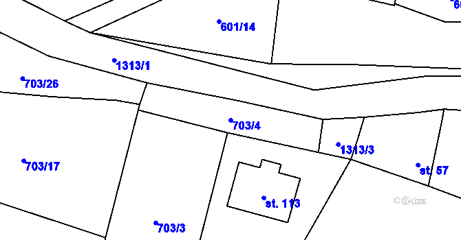 Parcela st. 703/4 v KÚ Sedlo u Číměře, Katastrální mapa