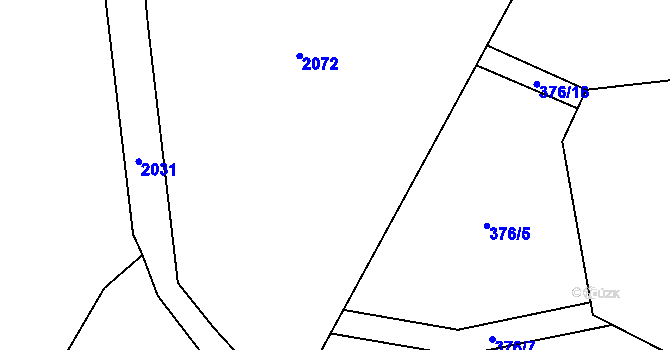 Parcela st. 376/13 v KÚ Sedlo u Číměře, Katastrální mapa