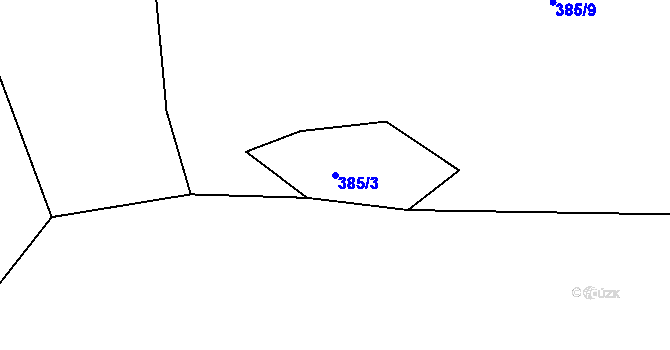 Parcela st. 385/3 v KÚ Sedlo u Horažďovic, Katastrální mapa
