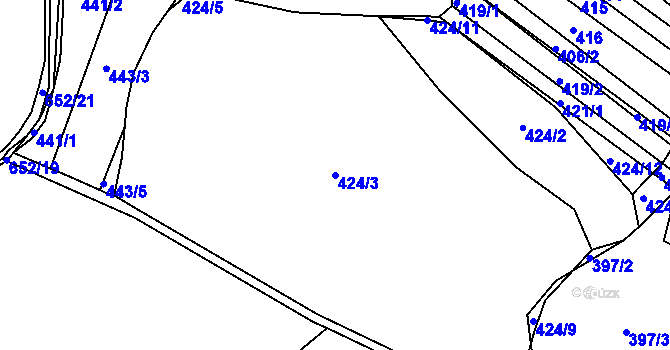 Parcela st. 424/3 v KÚ Sedlo u Horažďovic, Katastrální mapa