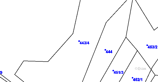 Parcela st. 443/4 v KÚ Sedlo u Horažďovic, Katastrální mapa