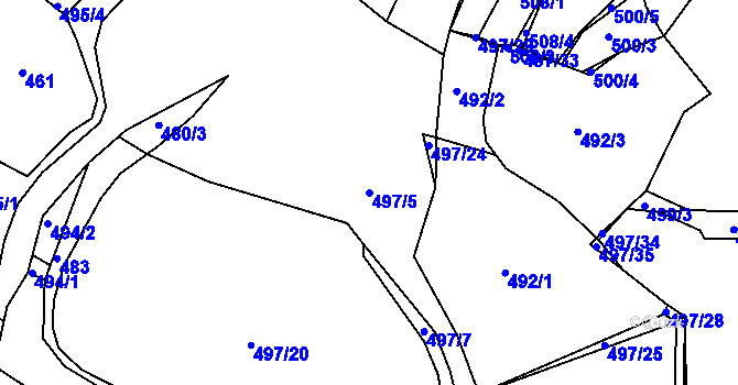 Parcela st. 497/5 v KÚ Sedlo u Horažďovic, Katastrální mapa